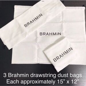BRAHMIN 3 Small Storage Dust Bags each approx. 15” x 12” NWOT